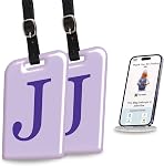 tag8 2 Pack Luggage Tags for Suitcases, 26 Initial Letter Travel Luggage Baggage Identification Labels ID Tag with Global Loss Recovery Service | Airline Compliant | SITA World Tracer Code Enabled (G)