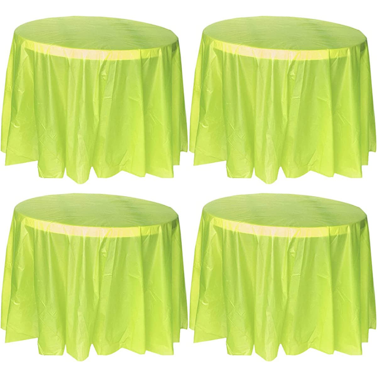 TOKYMOON 4 Pack of Round Disposable 84 Inch Tablecloths Party Wedding Picnic Banquet Table Clothes Table Cover for Round Tables