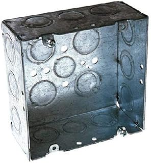 Hubbell Raco (8257 - Pack of Two) Hubbell-Raco 2-1/8-Inch Deep, 1/2-Inch and 3/4-Inch Side Knockouts Welded 4-11/16-Inch Square Box