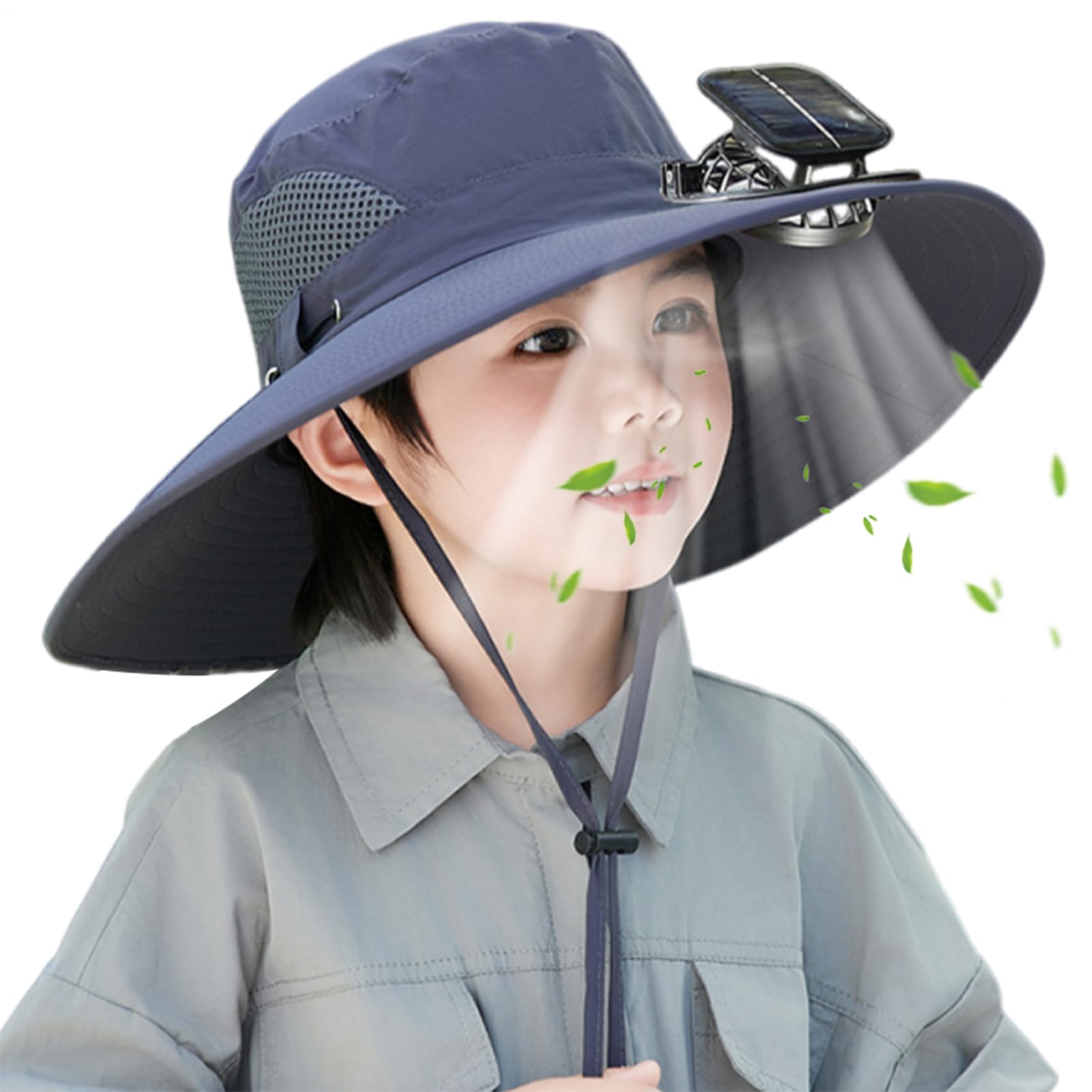 Cappello solare con ventola - Cappuccio di raffreddamento integrato, sole traspirante ad asciugatura rapida, scudo UV leggero regolabile, portatile per sport all'aria aperta, giardinaggio