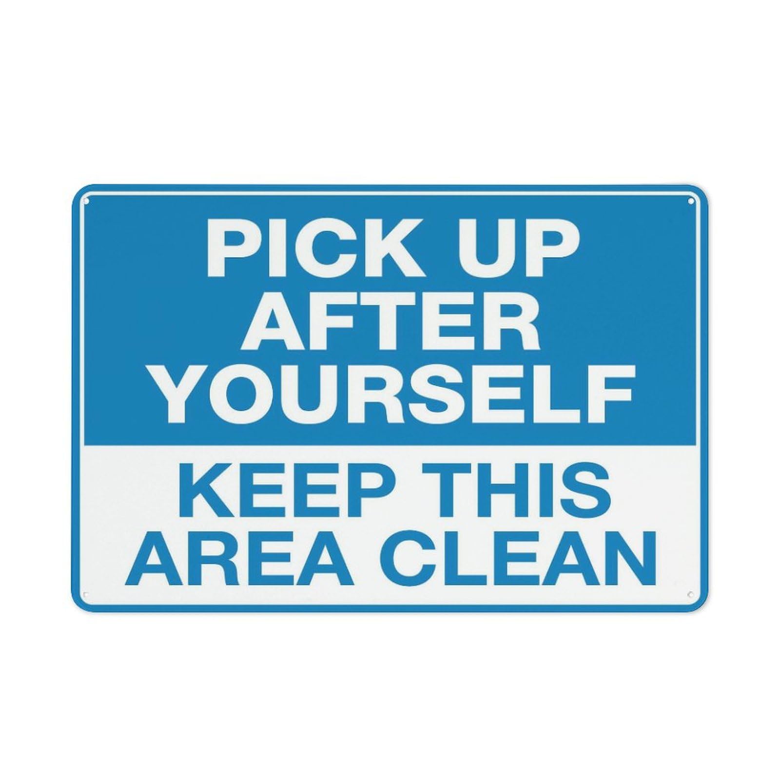 Xewazd A2027 Vintage Metal Tin Sign Pick Up After Yourself Keep This Area Clean 8"X12" Rust-Resistant Aluminum Sign - Indoor & Outdoor Use For Fence & Yard