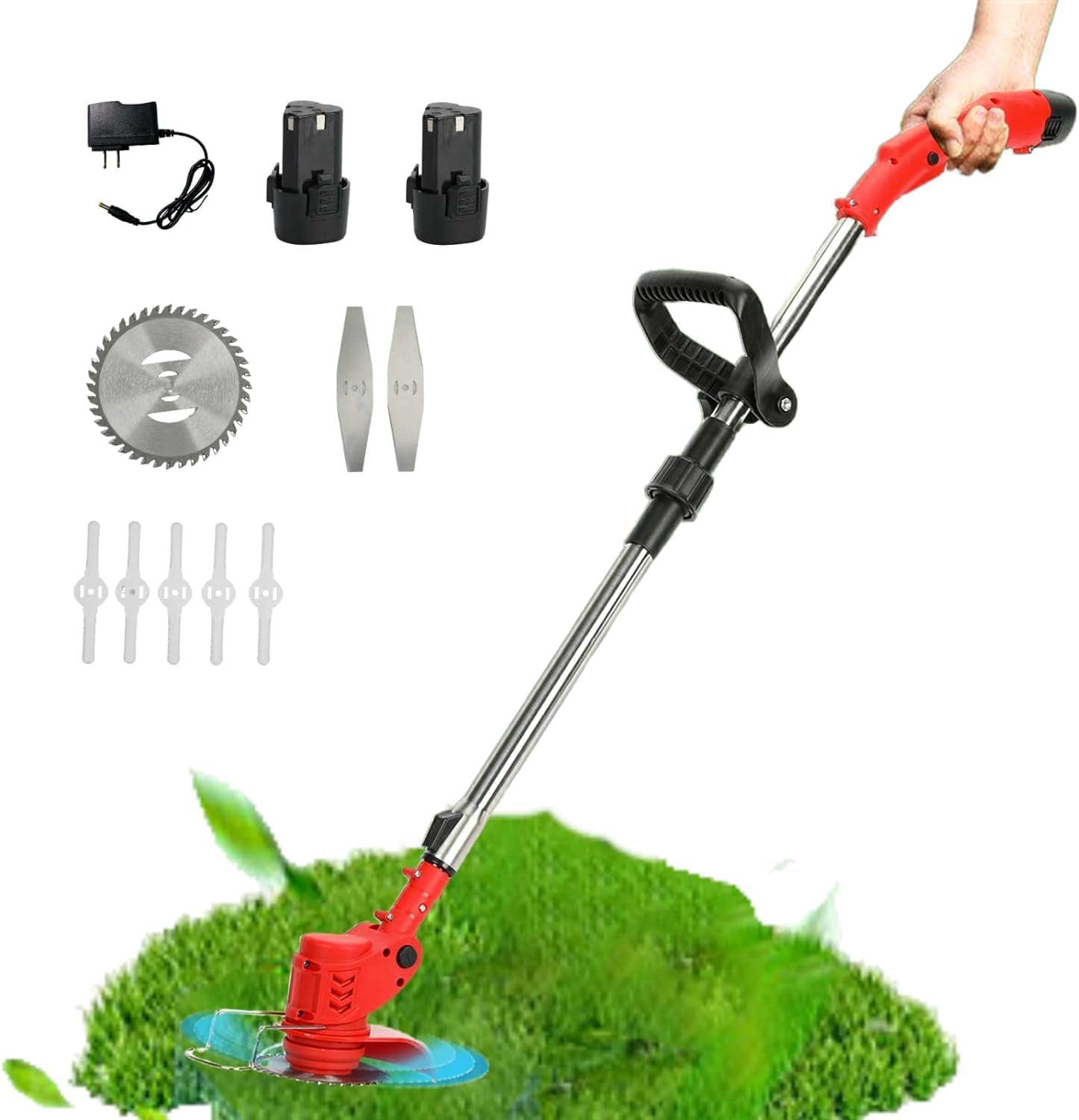 Cordless Strimmer, 12V Cordless Grass Trimmer, Electric Garden Strimmer ...