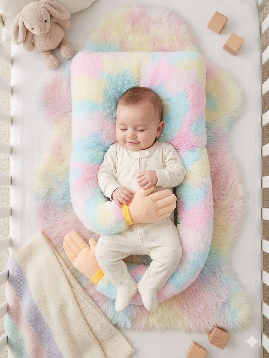 Multi Color Sleeping Support Pillow with Side Rollers Safety Sleeping Pillow Pink Color.-image-15