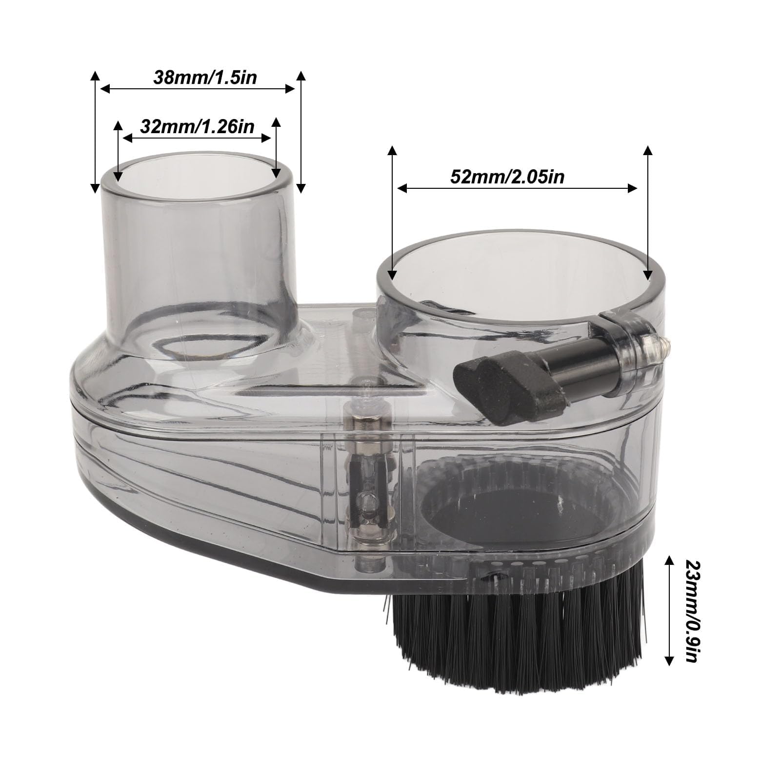 Sabot anti-poussière de routeur CNC de 52 mm de diamètre, botte anti-poussière transparente avec tuyau de 38 mm de diamètre pour moteurs de broche de 52 mm et tuyau de routeur de
