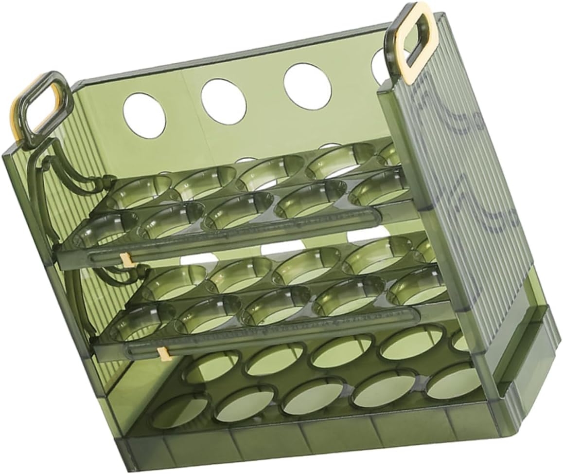 Fridge Egg Organizer Capacity Egg Dispenser for Refrigerator Transparent Storage Bin with Shape Slots Design Keep Fresh and Tidy