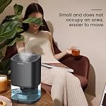 Small Dehumidifier Moisture Absorber Portable Compact Quiet Humidity Trap Home Bathroom Bedroom Closet Car Dehumidification System with LED Light black