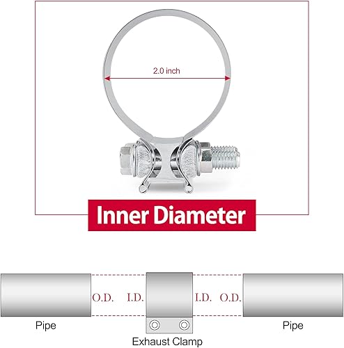 Miniatura 3 de ESPEEDER - Abrazadera de junta de escape de acero inoxidable con 1 bloque