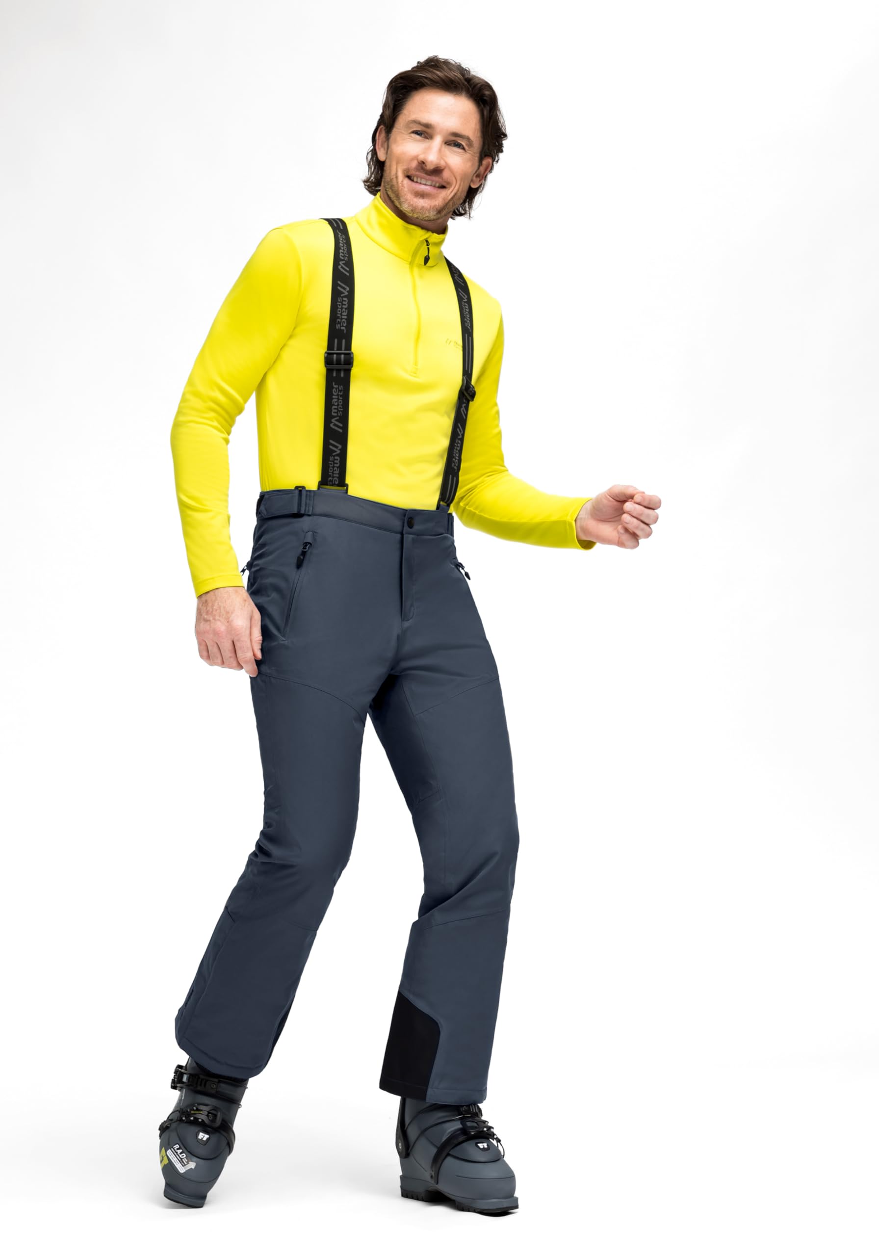 Maier Sports Anton 2 Herren Skihose wasserdichte Schneehose mit Hosenträgern Stretchmaterial mTEX Wetterschutz