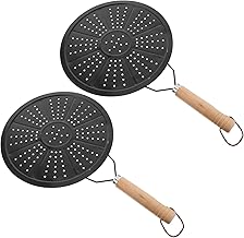 Yardwe Difusor de Calor 2Pcs Ferro Fundido Ferro Difusor Difusor Difusor de Indução de Calor Com Punho Cookware Indução Fun Difusor de Calor para Todo Fogão (8. 6 Polegadas/ 22Cm)