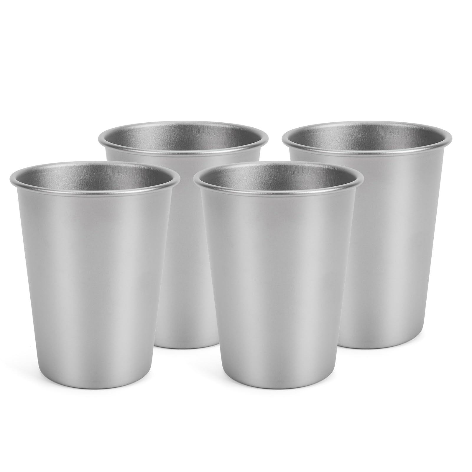 Generic Kubek Kempingowy Czysty Tytan Kubek Obozowy 320 Ml Lekki do Picia 8,4 X 8,4 X 10,2 Cm do Soku Whisky i Zimnych Napojów Podróże na Zewnątrz Z Plecakiem Piesze Wycieczki (4PCS)