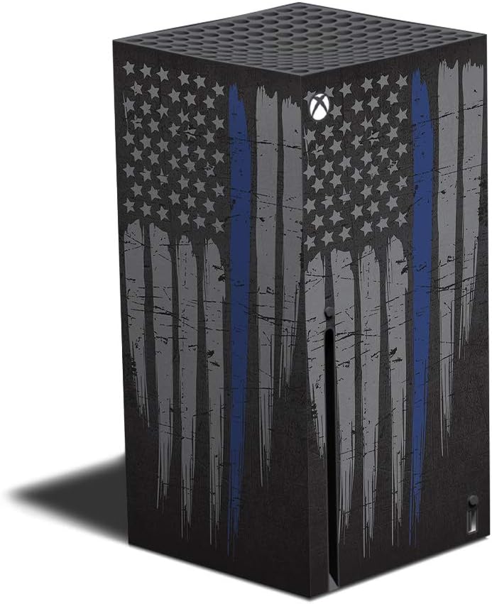 MightySkins Skin Compatible with Xbox Series X - Thin Blue Line | Protective, Durable, and Unique Vinyl Decal wrap Cover | Easy to Apply and Change Styles | Made in The USA (MIXBSERX-Thin Blue Line)