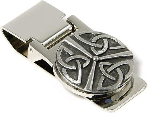 Clip de dinero con resorte de acero inoxidable y peltre hecho irlandés talla única  acero inoxidable