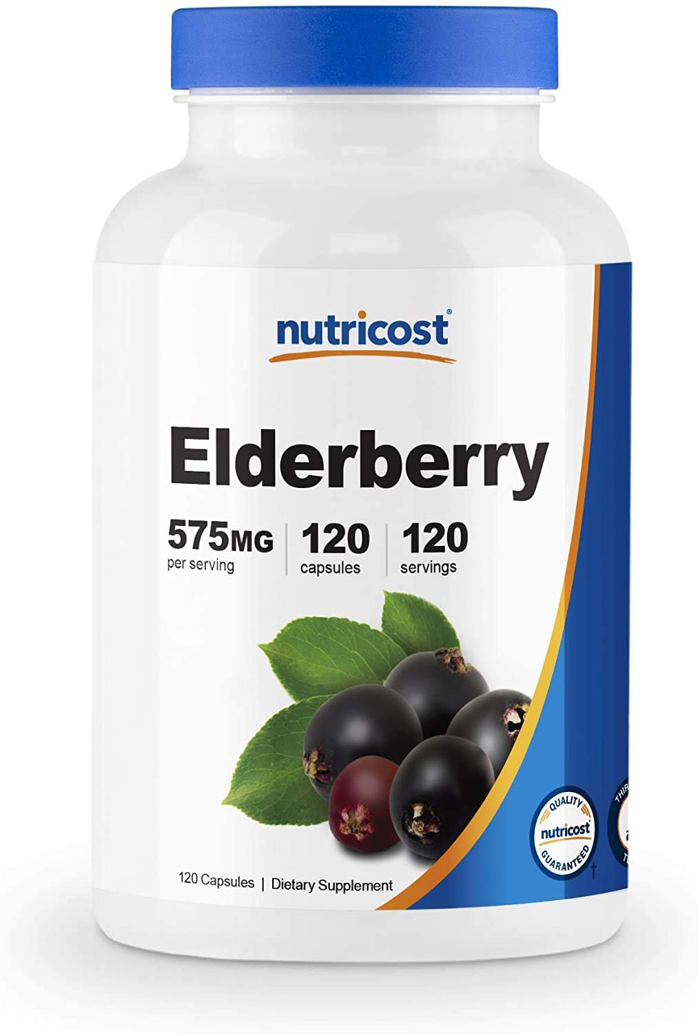 Nutricost Elderberry Capsules 575mg (120 Capsules) - Vegetarian Capsules, Gluten Free and Non-GMO Black Elderberry Supplement