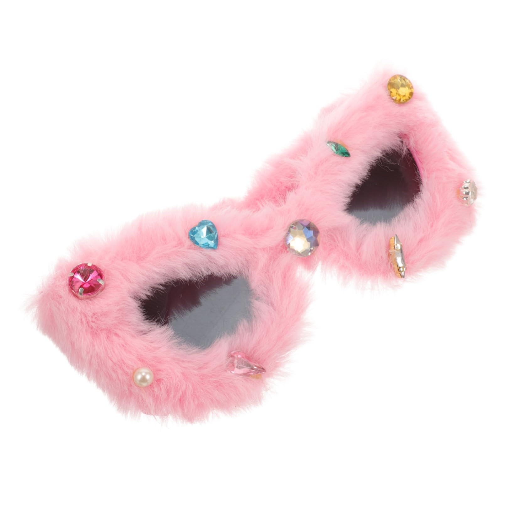 Beavorty Lunettes De Soleil En Peluche Amusantes Pour Femme Adulte En Pour Fête Tendance En Velours Surdimensionnées En Résine Roses