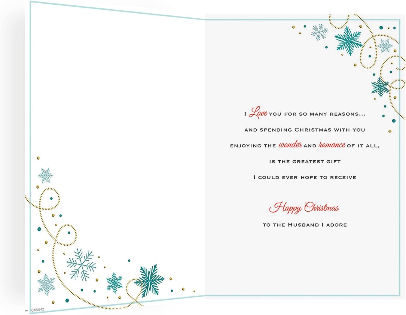 Piccadilly Greetings Group Ltd Regal Publishing Sentiment Christmas Card Husband - 9 x 6 inches, C85542