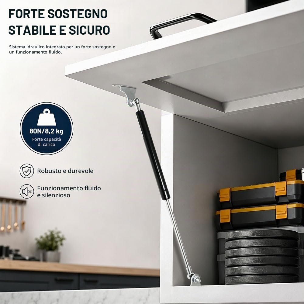4 Pz Molla a Gas Pistone per Sollevamento Ammortizzatori Idraulici | 380mm Meuble Hydraulique Pistoni per Sollevamento Letto Matrimoniale e Contenitore,Cofano,Cassoni Rallentamento