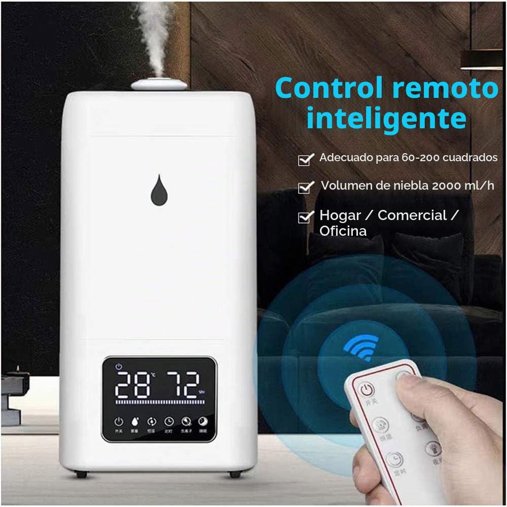 Humidificador De Aire Industrial,comercial Inteligente UltrasóNico Humidificador,23.8L De Gran Capacidad,constante Inteligente De La Humedad,control Remoto,con Tubo De Rociado Extendido De PVC