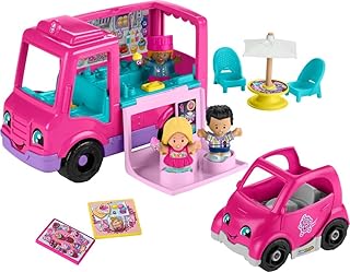 Little People Barbie Toddler Toy Cupcake Truck Musical Playset with 9 Pieces for Pretend Play Kids Ages 18+ Months (Amazon Exclusive)