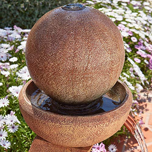 Primrose 109cm 3 Tier Stone Effect Column Friendship Fountain Modern Garden Water Feature with LED Lights - Image 9