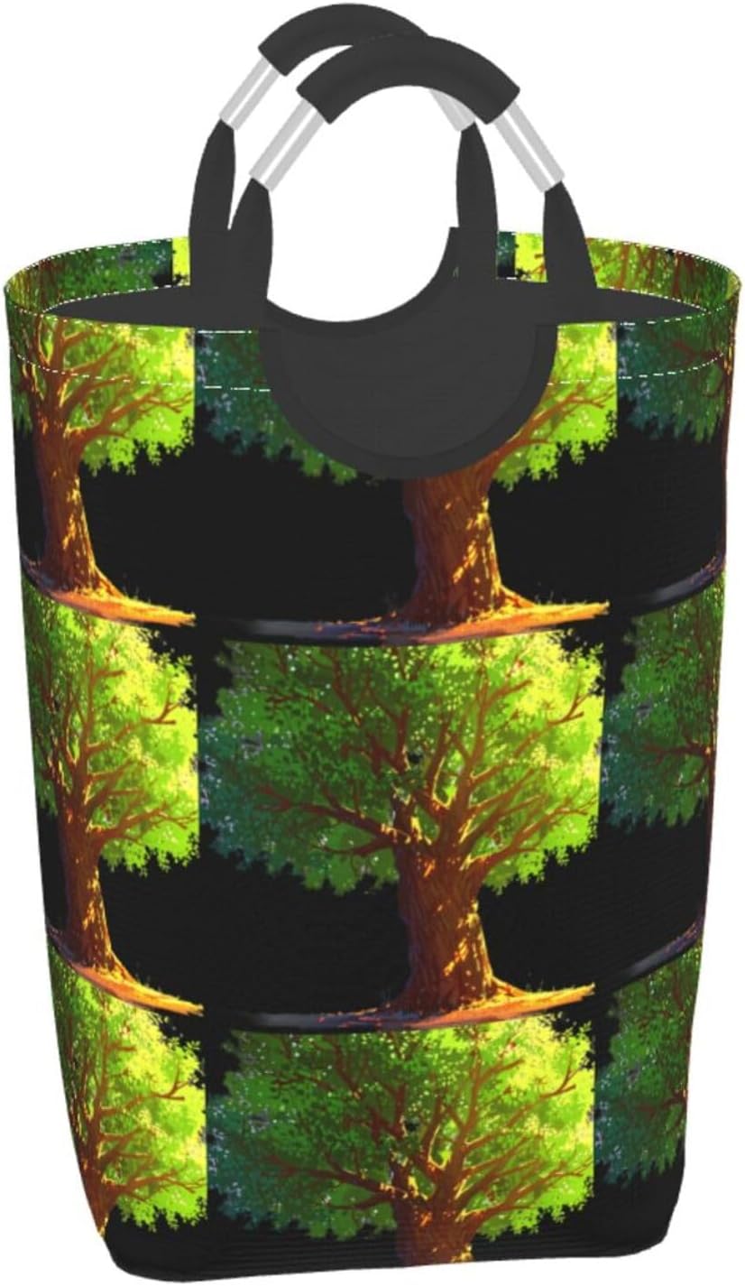Lush tree Foldable storage bag, 50L capacity, suitable for laundry room, dormitory bedroom, dirty clothes storage basket.