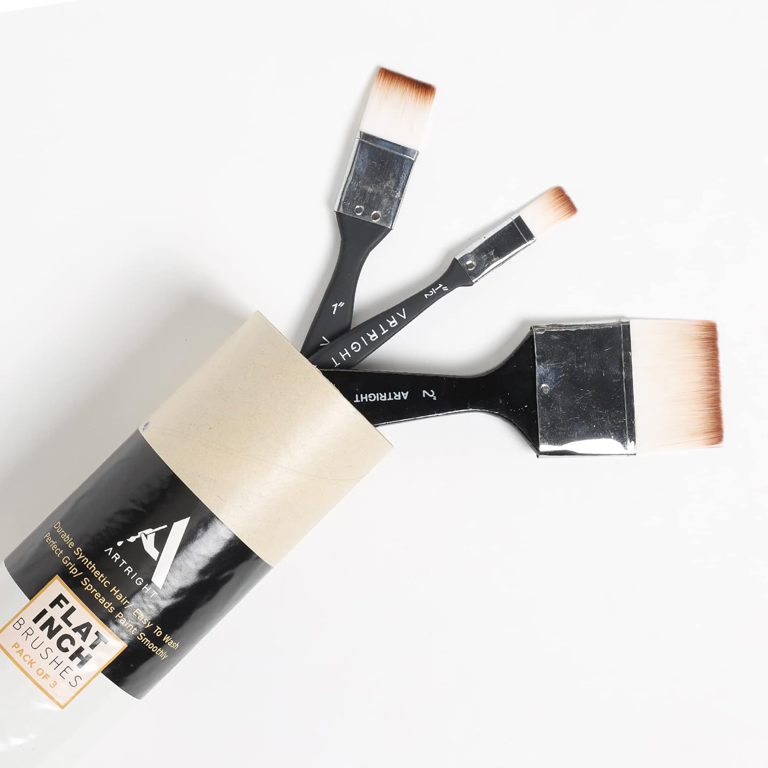 ARTRIGHT Flat Wash Paint Brushes Set Handmade Professional Artist