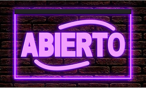 Miniatura 10 de 110092 Abierto Español Abierto - Letrero de neón con luz LED para bar, pub, cafetería, restaurante, tienda (12 x 8 pulgadas, rojo)