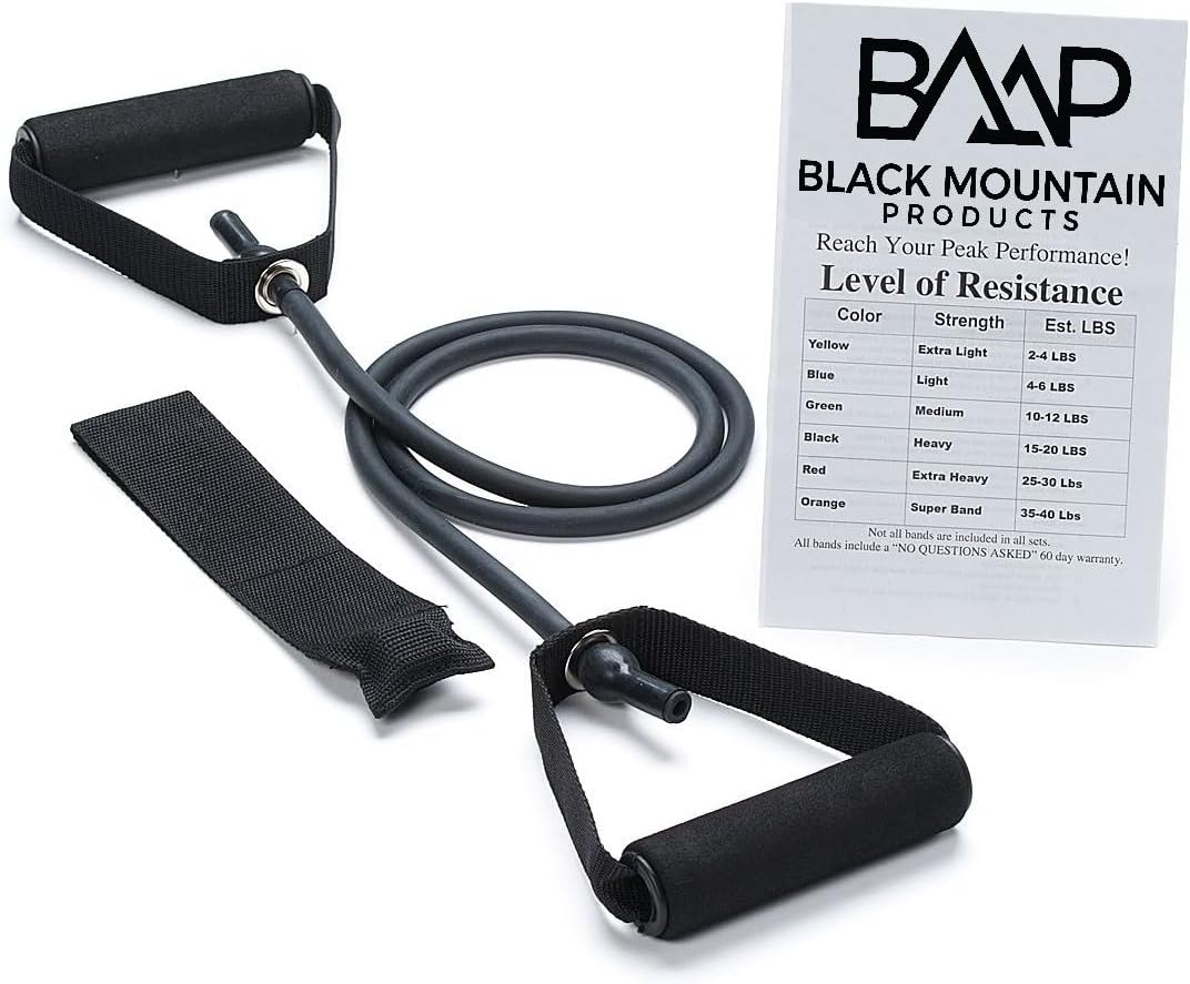 Black Mountain Products Single Resistance Band - Door Anchor and Starter Guide Included