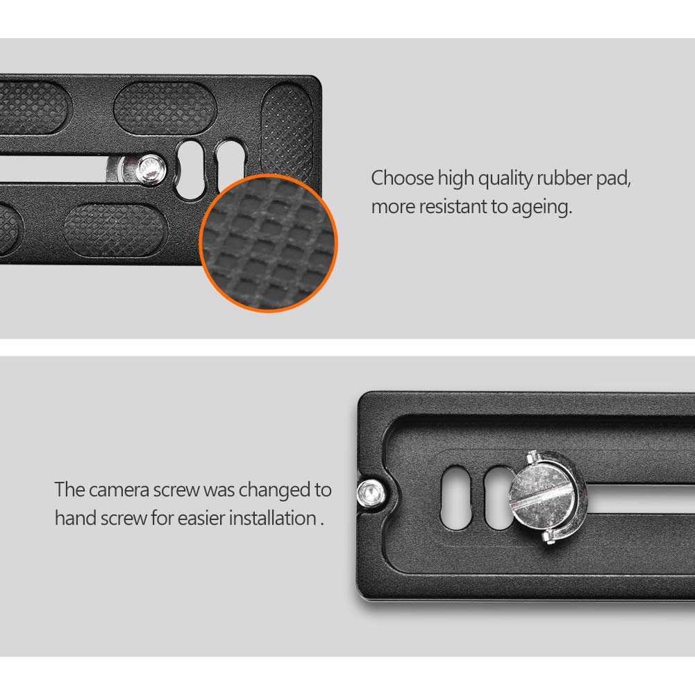 Piastra Rapida A Sgancio Rapido In Alluminio – Vite 1/4 Pollice – Lunghezze 40/50/60/70/100 Mm – Compatibile Con Teste A Sfera E Treppiedi ACRA, KIRK, RRS