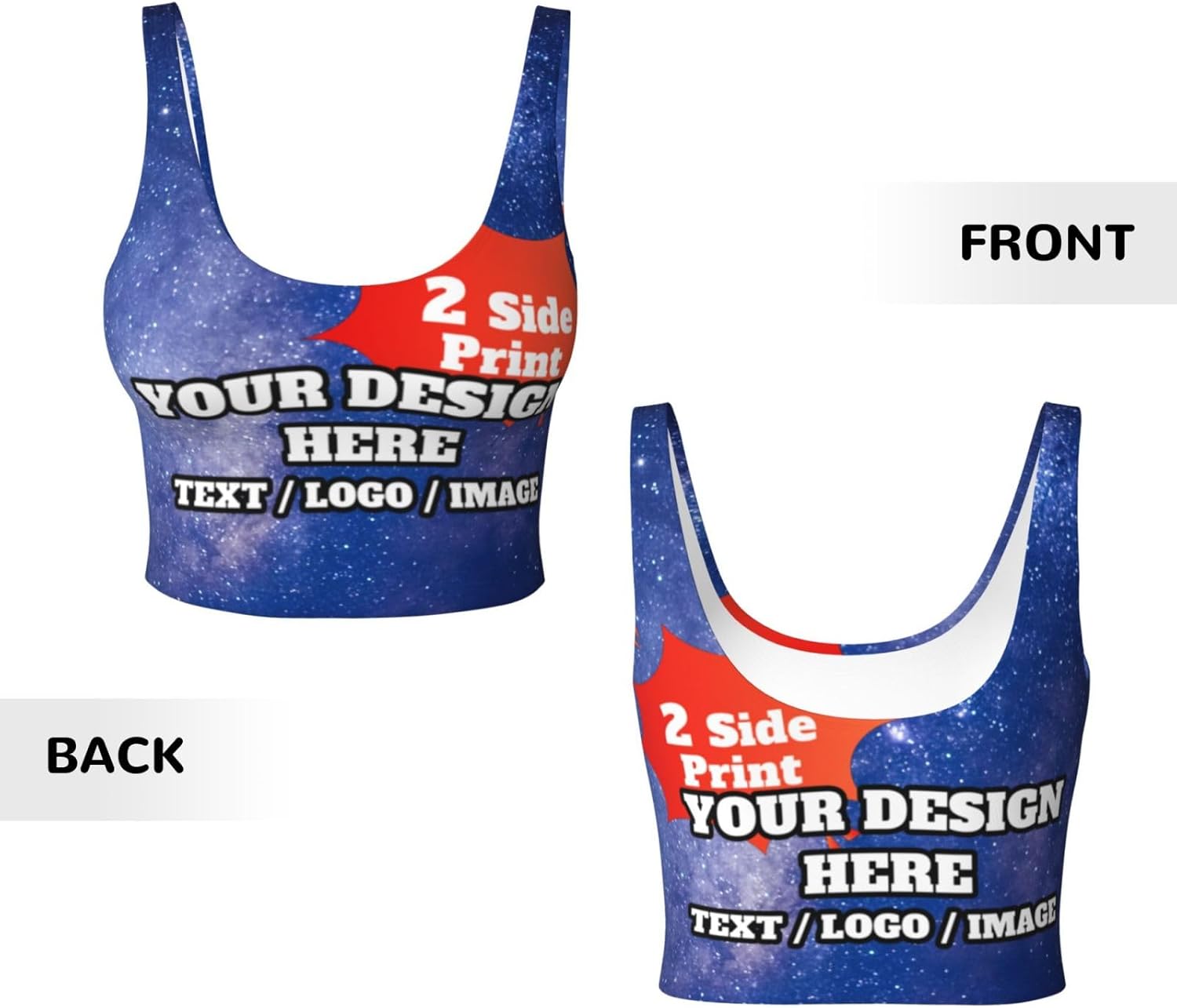 Custom Women's Sports Bra Personalized Photo Name Logo Text Sports Bra Sports Bras for Women - Image 5