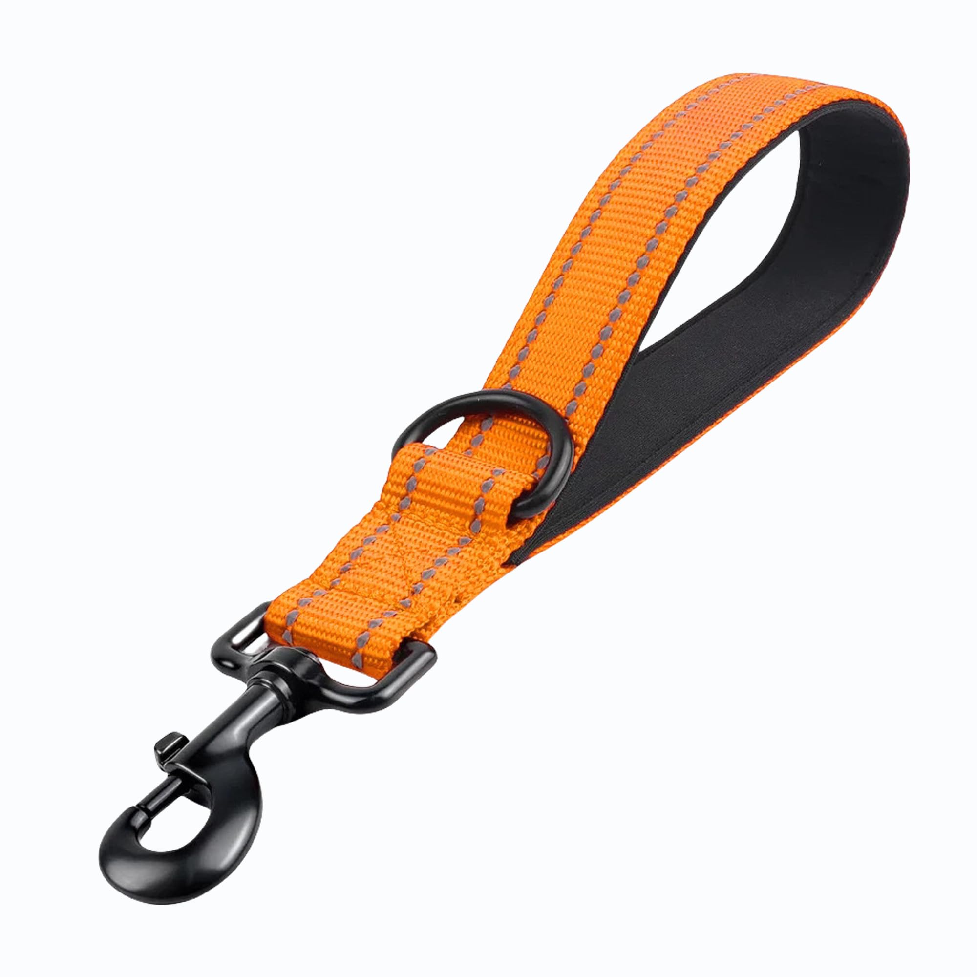 Laisse Courte pour Chien de 30 cm, avec Clip en métal et Rembourrage Doux, réfléchissante, en Nylon, Convient aux Chiens de Taille Moyenne et Grande (Orange, Taille S)
