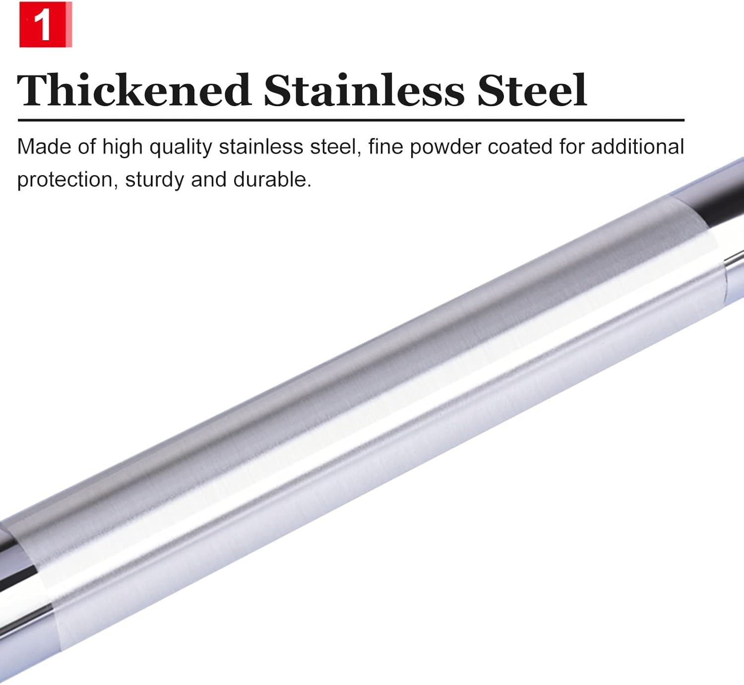 ETULLE Shape Stainless Steel Door Handle Set,Cabinet Kitchen Bathroom Barn Door Handle,Double Sided Round Tube Modern Entrance Gate Handles (Color :Silver,Size :42.5cm (16 3/4"))