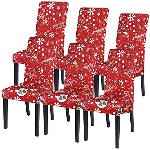 JuneJour Christmas Dining Chair Covers Set of 6 Cover