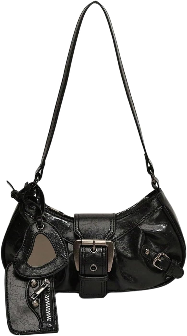 GORGLITTER Women's Y2k Shoulder Bag Buckle Western Vintage Hobo Pu Leather Handbags with Coin Purse