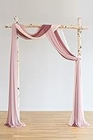 Vista 5 de Ling's moment Decoración de arco de flores artificiales con cortina transparente para ceremonia de boda, cenador y telón de fondo de recepción