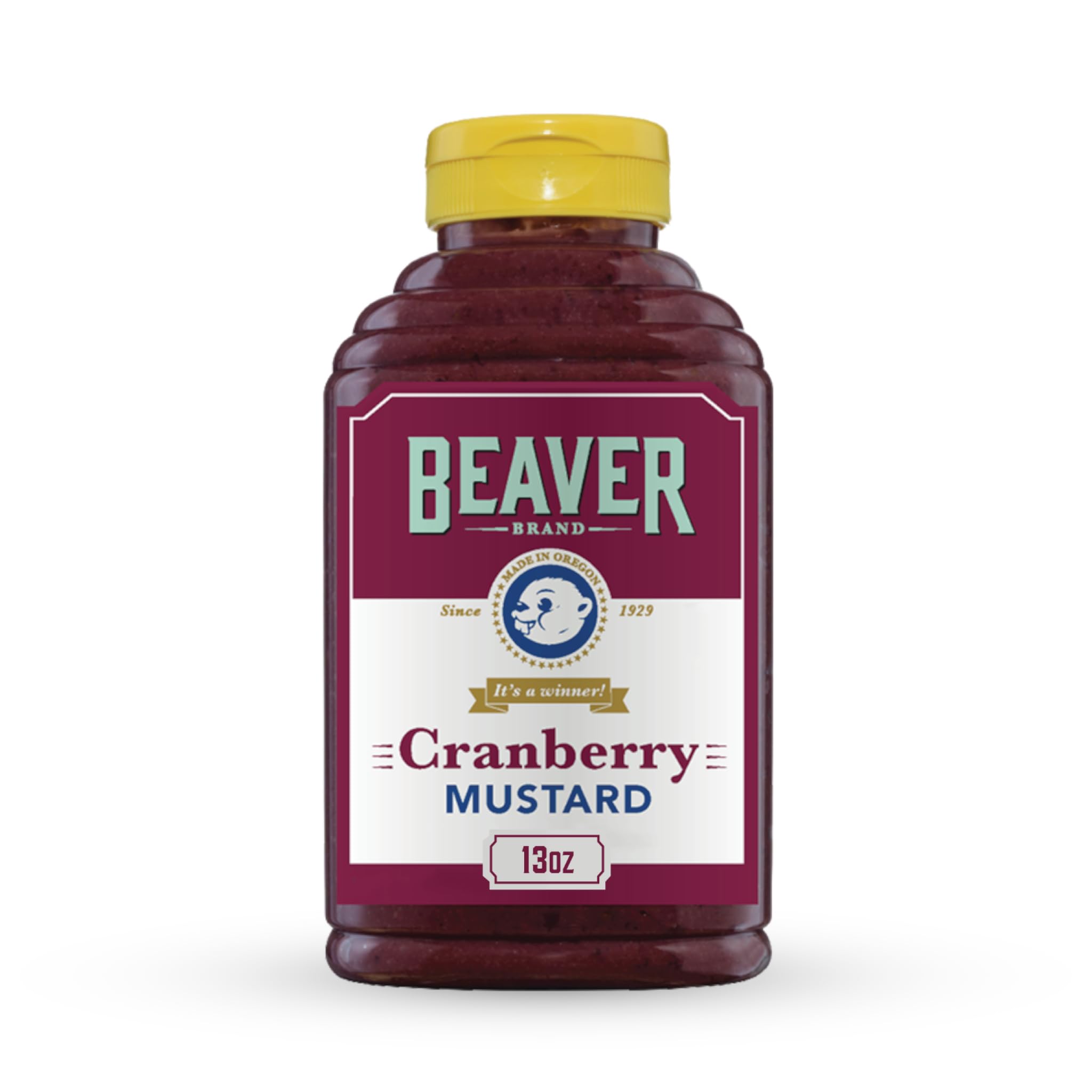 Brand Cranberry Mustard 13oz, Sweet & Tangy Mustard with Cranberries and Honey