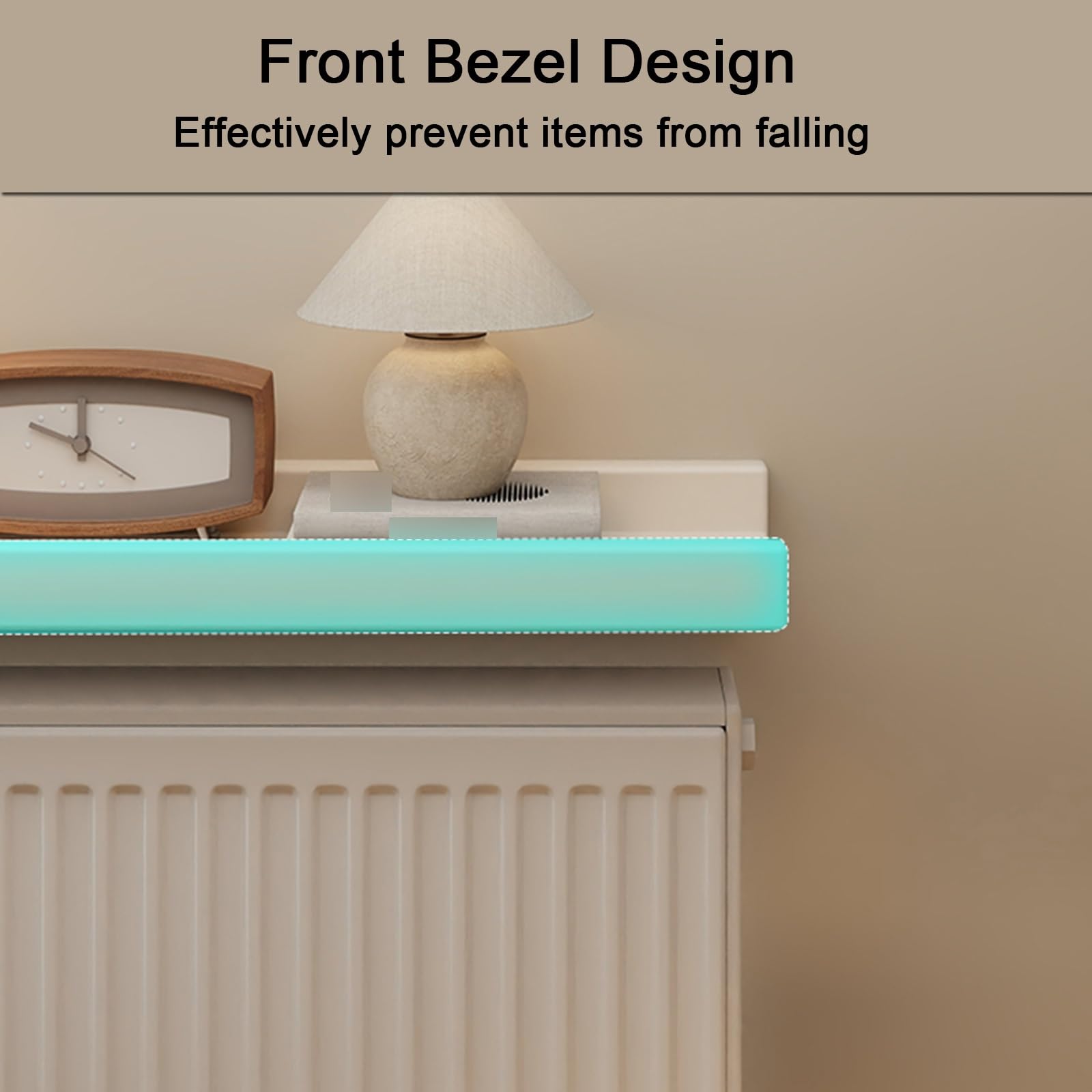 Questa mensola copriradiatore in Legno massello Marrone 90x12 cm (35x4,7 Pollici) - Elegante Decorazione per termosifoni per Soggiorno e Camera da Letto, Design indeformabile