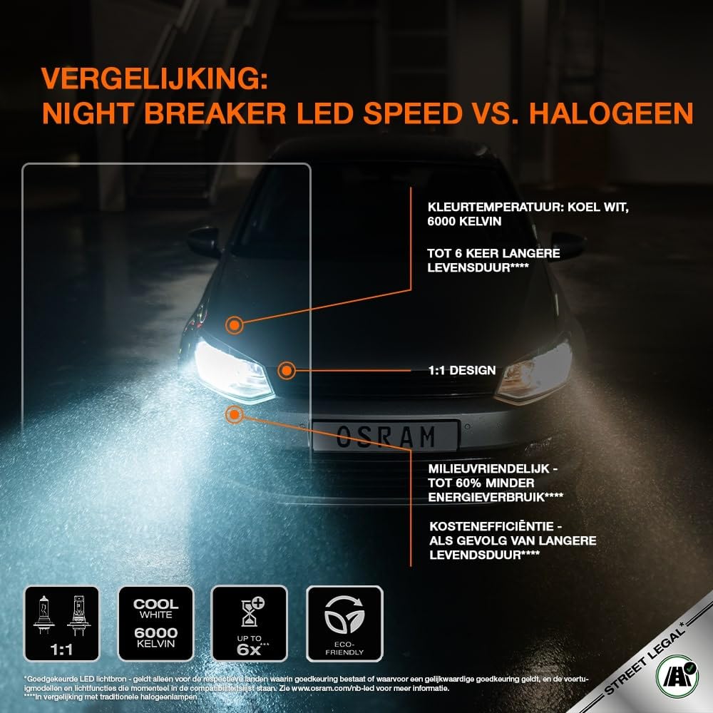 OSRAM NIGHT BREAKER LED SMART H4/H19 - Tot 330% Meer Helderheid 6000K