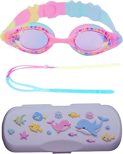 Miniatura 10 de YUENREE Unisex-Child Swim Goggles - Fun Character Swimming Goggles for Kids Boys Girls Ages 4-12 - with Hard Travel Case