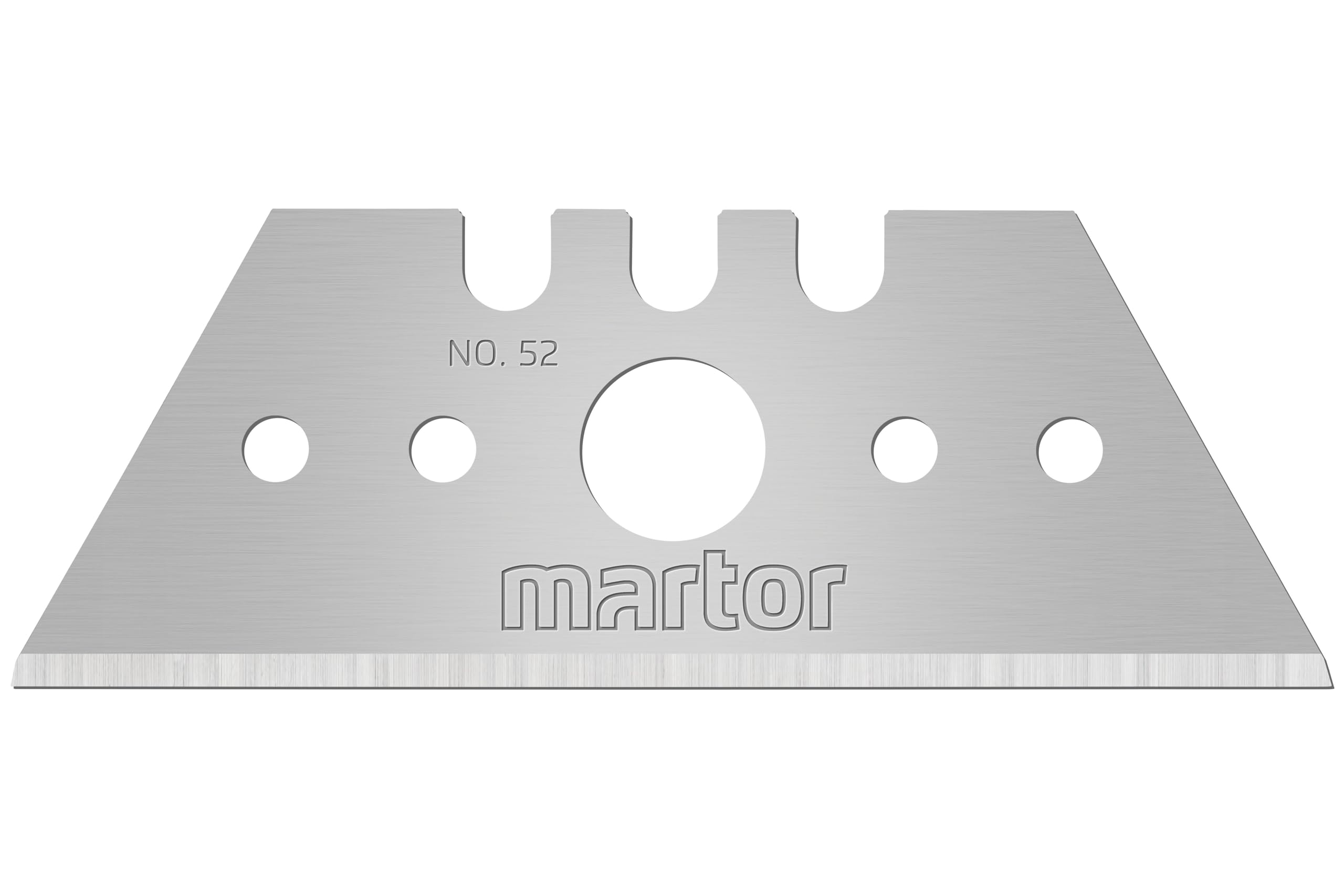 MARTOR 10 x Hoja trapezoidal, hojas de recambio Cúter, Cuchillo de seguridad, 19 mm, afilado, en dispensador, utilizable en 2 pliegues, nº 52