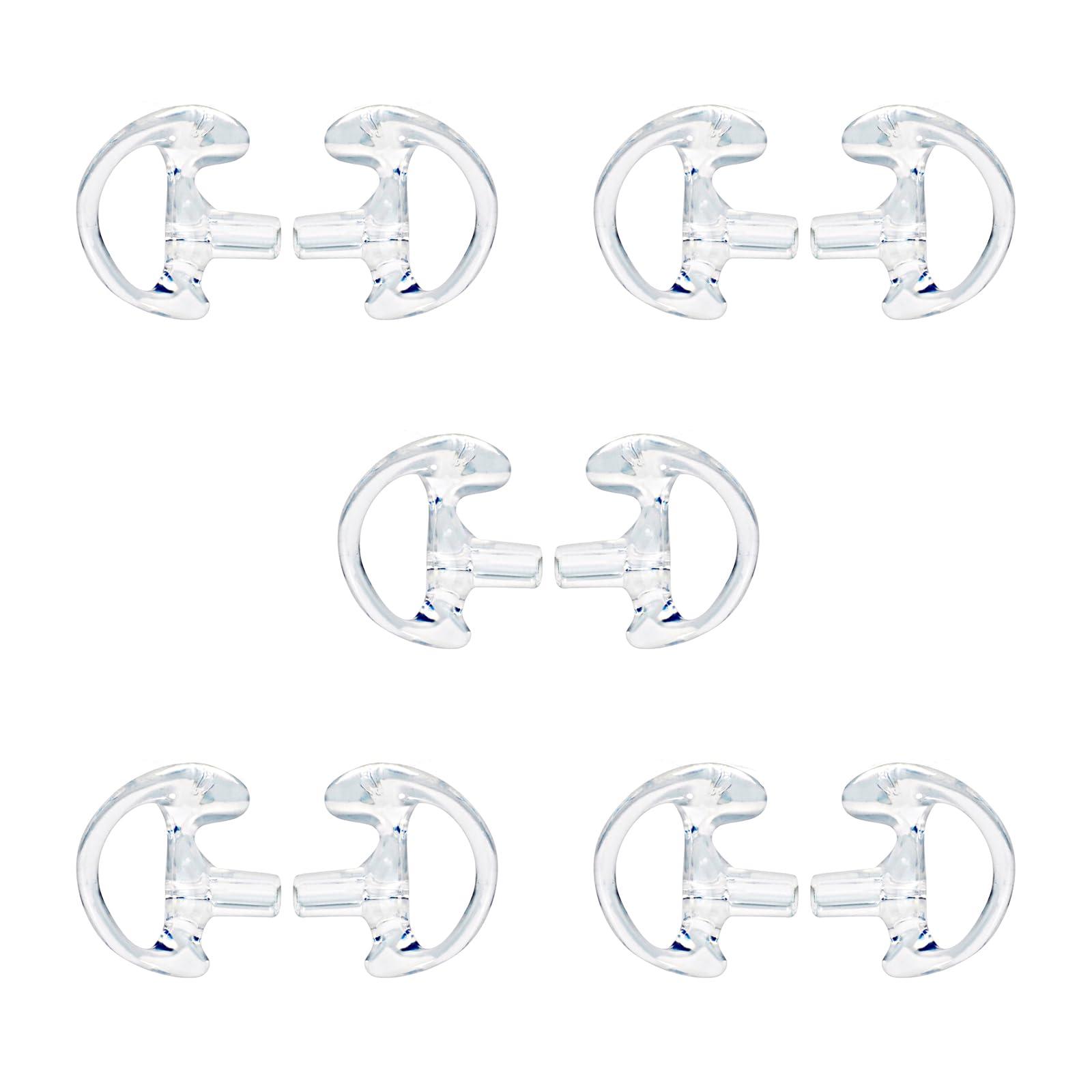 Replacement Soft Earmould Earpiece Earbud Air Acoustic Headset Earplug for Walkie Talkie Coil Tube Audio Kits,5 Pairs (Blue, Small) — view 8