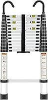 Vista 13 de Escalera Telescópica, Escalera Telescópica de Aluminio RIKADE de 8.5 Pies con Pies Antideslizantes y Gancho Estable, Escalera de Extensión Portátil