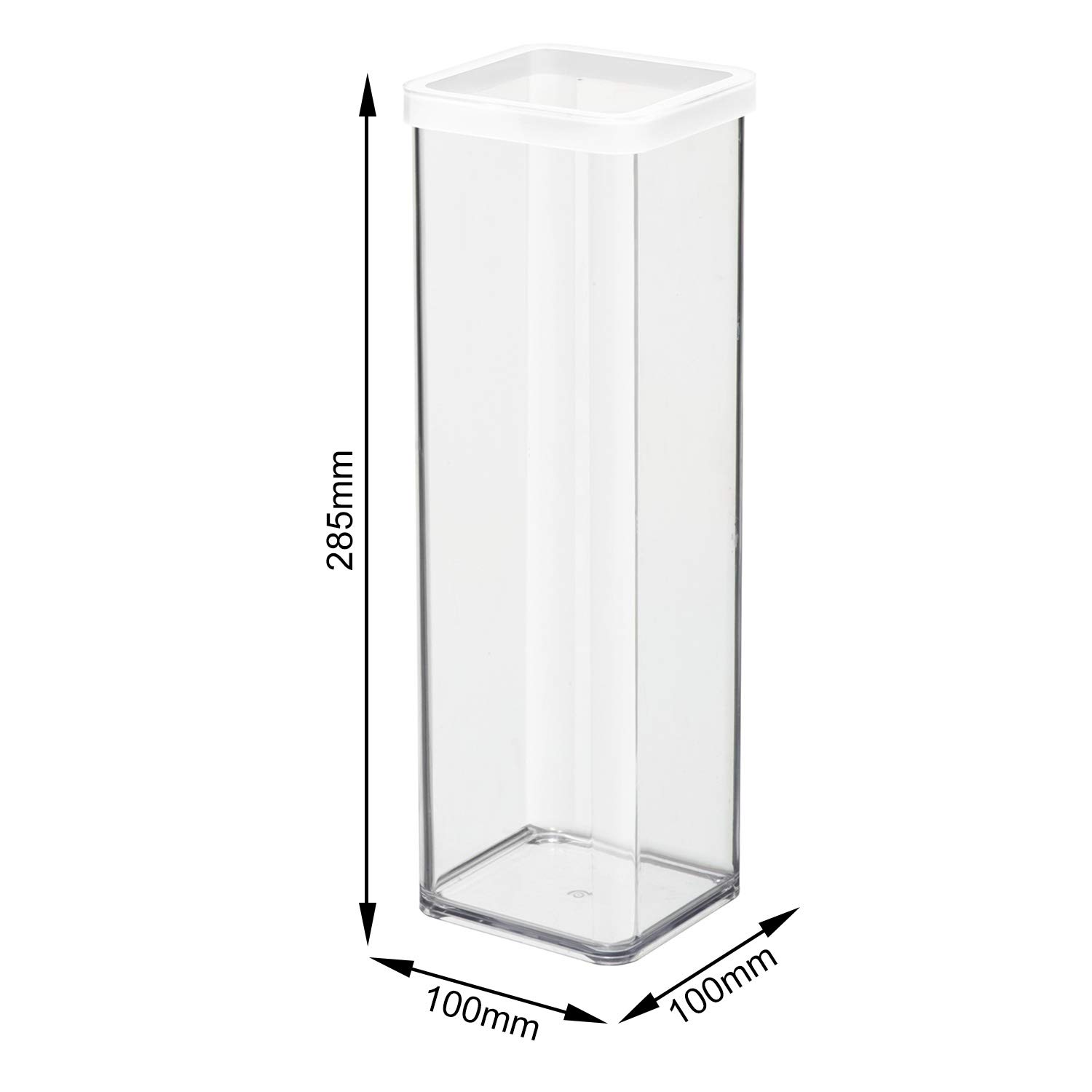 Scatola Hermetica Rotho Loft - 1 Litro, Quadrata, Con Guarnizione, Senza BPA, Per Alimenti, Trasparente/Bianco - Foto 7