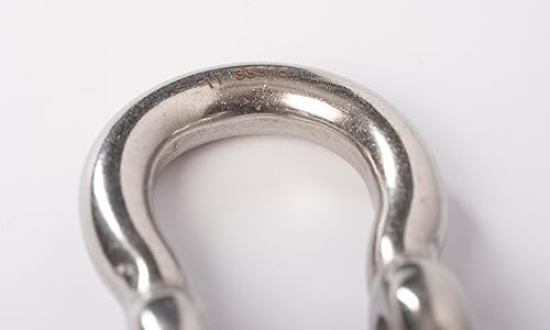 Miniatura 9 de Hi-Gear Grillete de arco marino de acero inoxidable 316, horquilla de pasador de tornillo de anillo en D resistente, límite de carga de trabajo de