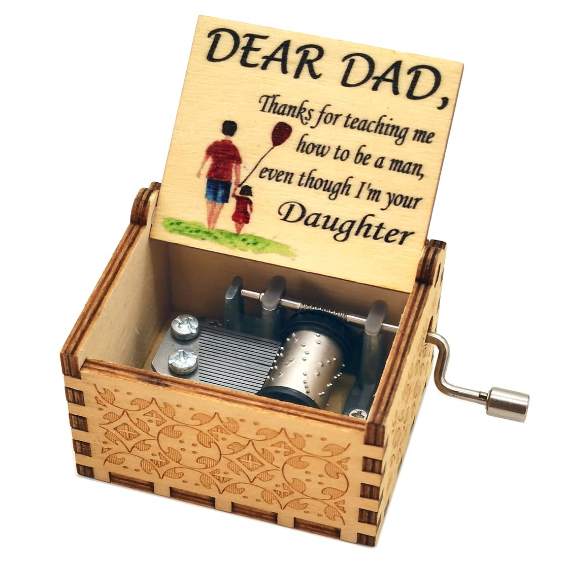 Micteney Dad From Daughter Daughter To Dad Music Box,Dad Music Box Wooden,You Are My Sunshine Music Box Daughter To Dad,Daughter To Dad Gifts/Present (Daughter To Dad)