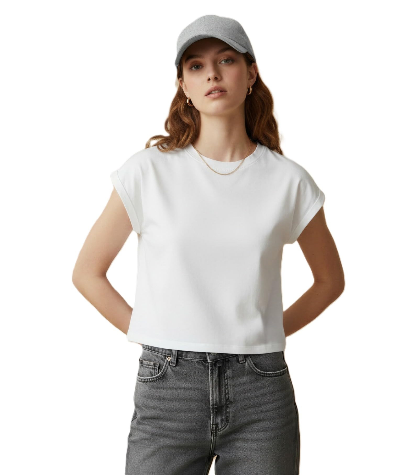 fyltr Women’s Relaxed Fit T-Shirt | Cotton Rich Casual T-Shirt| Round Neck with Cap Sleeves-picture-23