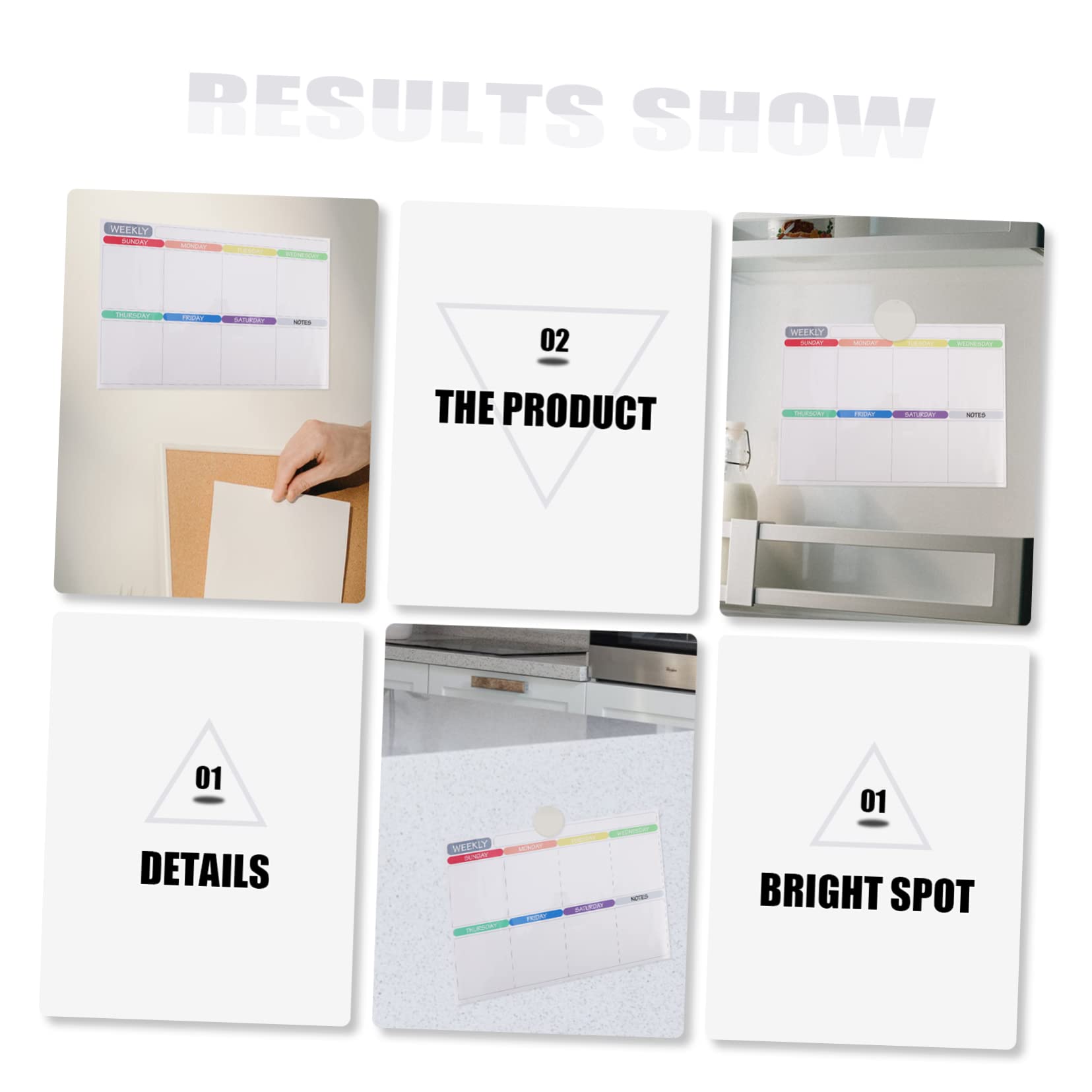 SHINEOFI 3sets Per Frigorifero Lavagna Cancellabile Settimanale e Mensile Planner Organizzatore Per Note Programmazione e Attività Design