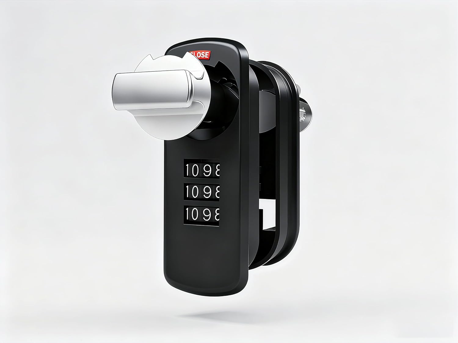 Combination Lock, Black, Secure Dial Lock with Numeric Code, L