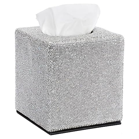 BTSKY Sparkly Bling Square Tissue Holder Cover