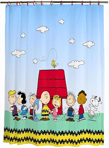 Franco Juego de cortina de ducha y anillos de 13 piezas de Peanuts (producto 100% oficial)