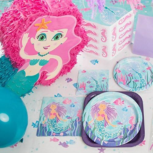Unique Mermaid Luncheon Paper Napkins | 6.5" x 6.5" | 16 Pcs, 6.5", Multicolor